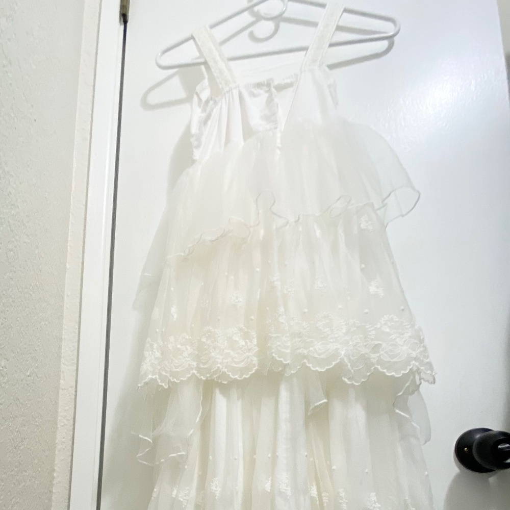 Only Little Once  Embroidered Lace  Size 10-12  Girls Sleeveless Maxi Dress .